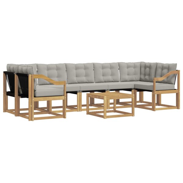 vidaXL Ensemble de canapés d'extérieur 8 pc Blanc et gris clair