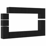 vidaXL Ensemble meuble TV 9 Pièces Chêne noir Bois d'ingénierie