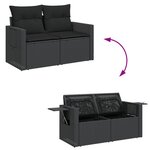 vidaXL Salon de jardin 12 Pièces avec coussins noir résine tressée