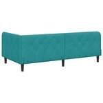 vidaXL Cadre de lit d'angle Turquoise 90 x 190 cm Velours