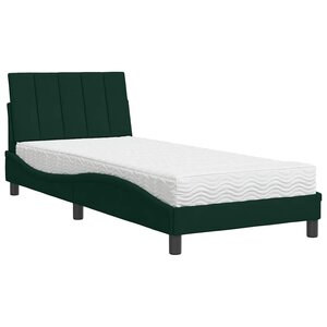 vidaXL Lit avec matelas Hanko vert foncé 80x200 cm velours