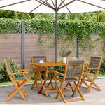 vidaXL Chaises pliables de jardin 4 Pièces gris bois d'acacia massif
