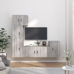 vidaXL Ensemble de meubles TV 5 Pièces Sonoma gris Bois d'ingénierie