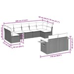 vidaXL Salon de jardin avec coussins 9 Pièces beige résine tressée