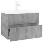 vidaXL Meuble lavabo avec bassin intégré Sonoma gris Bois d'ingénierie