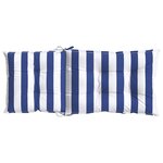 vidaXL Coussin d'extérieur 6 Pièces Bleu et Blanc 120 x 50 x 7 cm Tissu