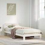 vidaXL Cadre de lit sans matelas blanc 75x190 cm bois de pin massif