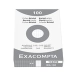 ETUI de 100 Fiches BRISTOL 105x148 mm 5X5 Blanc EXACOMPTA