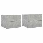 vidaXL Tables de chevet 2 Pièces Gris béton 40x30x30 cm Bois ingénierie