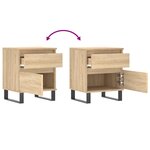 vidaXL Tables de chevet 2 Pièces chêne sonoma 40x35x50 cm bois ingénierie