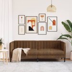 vidaXL Canapé à 3 places marron similicuir daim
