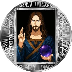 Pièce de monnaie en Argent 500 Francs g 15.57 (1/2 oz) Millésime 2025 AI-nime Art Masterpieces SALVATOR MUNDI