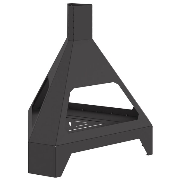 Braises vidaXL avec cheminée Noire 50x43x52 cm Acier