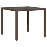 vidaXL Ensemble de bistro de jardin 5 Pièces coussins marron poly rotin