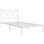 vidaXL Cadre de lit métal sans matelas avec tête de lit blanc 90x200cm