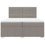 vidaXL Sommier à lattes de lit avec matelas Taupe 200x200 cm Tissu