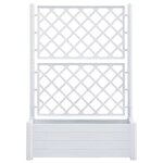 vidaXL Jardinière avec treillis 100x43x142 cm PP Blanc