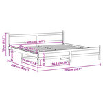 vidaXL Cadre de lit sans matelas 200x200 cm bois massif de pin