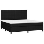 vidaXL Sommier à lattes de lit avec matelas Noir 200x200 cm Tissu