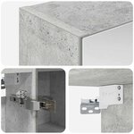 vidaXL Armoire Miroir de Salle de Bain Gris béton 60 x 14 5 x 70 cm