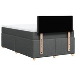vidaXL Sommier à lattes de lit avec matelas Gris foncé 120x200cm Tissu