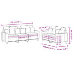 vidaXL Ensemble de canapés 2 Pièces avec coussins Marron Tissu