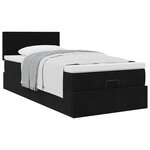 vidaXL Cadre de lit ottoman avec matelas noir 90x200 cm velours