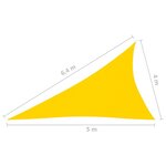 vidaXL Voile de parasol Tissu Oxford triangulaire 4x5x6 4 m Jaune