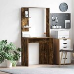 vidaXL Bureau Chêne fumé 78.5 x 37 x 154.5 cm Bois d'ingénierie