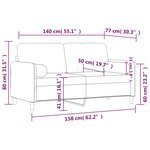 vidaXL Canapé 2 places avec oreillers décoratifs rose 140 cm velours