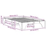 vidaXL Cadre de lit Marron cire 140 x 190 cm Bois massif en pin