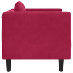 vidaXL Fauteuil avec coussin rouge bordeaux velours