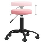 vidaXL Chaise de bureau pivotante rose velours