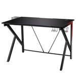 Bureau gamer bureau de jeu pour gaming avec stockage vidéo porte-gobelet et crochet 115 x 73 x 76 5 cm noir 20_0005670