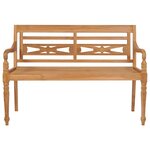 vidaXL Banc Batavia avec coussin rouge 120 cm Bois de teck massif