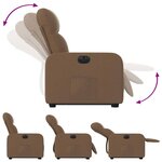 vidaXL Fauteuil inclinable électrique marron tissu