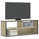 vidaXL Meuble TV chêne sonoma 100x31x39 5cm bois d'ingénierie et métal