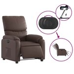 vidaXL Fauteuil inclinable électrique Marron Similicuir