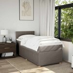 vidaXL Sommier à lattes de lit avec matelas Taupe 90x190 cm Tissu