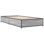 vidaXL Cadre de lit sonoma gris 90x190 cm bois d'ingénierie et métal