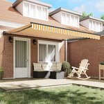 vidaXL Auvent Rétractable Jaune et blanc 400x300 cm tissu