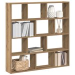 vidaXL Étagère cube murale 12 compartiments chêne artisanal
