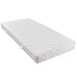 vidaXL Lit avec matelas Blanc Similicuir 90 x 200 cm