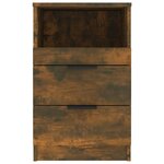 vidaXL Tables de chevet 2 Pièces Chêne fumé Bois d'ingénierie