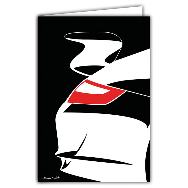 69-1113 Carte Voiture de Sport Luxe Automobile Lignes emblématiques Illustration Graphique Moderne Design épuré coloré Objet de Collection pour Passionné -Avec Enveloppe 12x17cm -Fabrication française