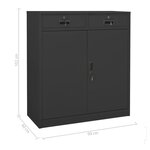 vidaXL Armoire de bureau et jardinière Anthracite 90x40x125 cm Acier