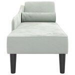 vidaXL Chaise longue avec coussins gris clair velours