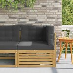vidaXL Canapé d'angle extérieur Bois d'Acacia Massif Blanc