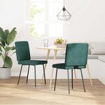 vidaXL Chaises à manger lot de 2 Vert foncé Velours