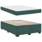 vidaXL Cadre de lit avec matelas Vert foncé 140 x 200 cm Velours